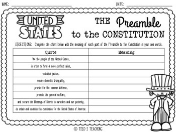 constitution preamble by tied 2 teaching teachers pay