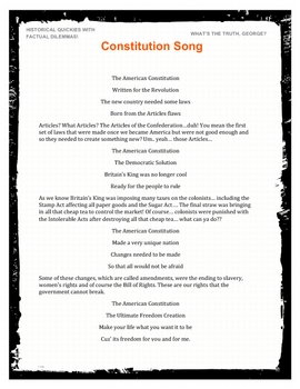 Preview of Constitution Song  Great For Social Studies US History MP3 and PDF