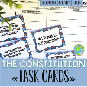 Preview of Constitution Task Cards