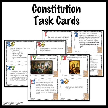 Preview of Constitution Task Cards for Review Games