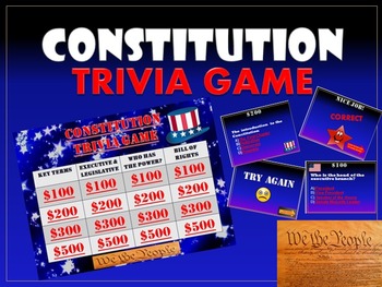 Preview of Constitution Trivia Game We The People