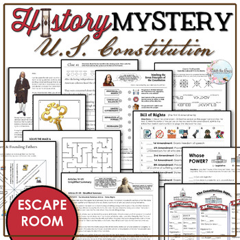 Preview of U.S. Constitution Unit Lesson Plan: History Mystery Escape Room
