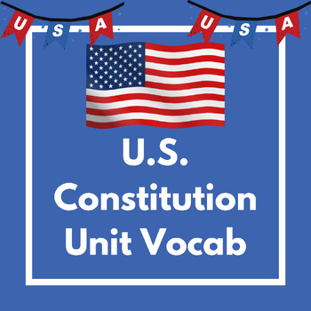 Preview of Constitution Unit Vocabulary Slides for Vocab Wall