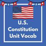 Constitution Unit Vocabulary Slides for Vocab Wall