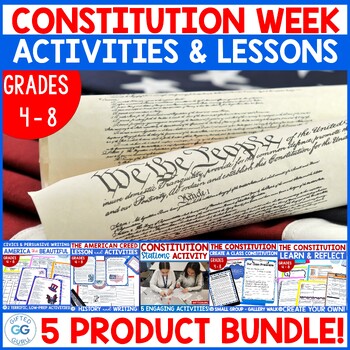 Preview of Constitution Week Unit US Government Activities 4th Grade - 8th Grade