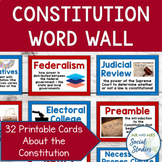 Constitution Word Wall | US Constitution Vocabulary Cards