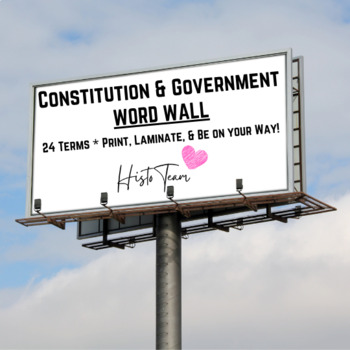 Preview of Constitution and American Government Word Wall Set