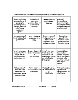 Preview of Constitution and Bill of Rights Bingo