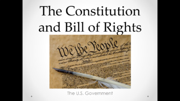 Preview of Constitution and Bill of Rights (Lesson Plan, PowerPoint, Activity, and Quiz)