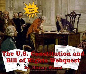 Preview of Constitution and Bill of Rights Webquest