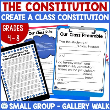 Preview of Constitution of the United States Activity Create a Class Constitution Week