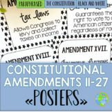 Constitutional Amendments 11-27 Paraphrased POSTERS - Blac