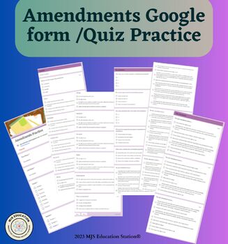 Preview of Constitutional Amendments Practice - Google forms, Immediate feedback - Quiz