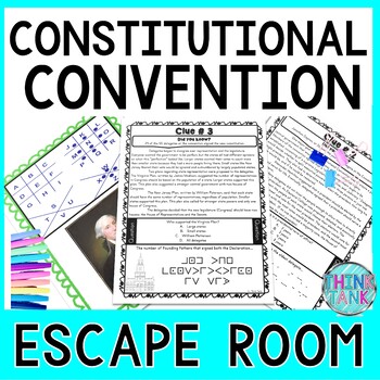Preview of Constitutional Convention ESCAPE ROOM - Reading Comprehension - US Constitution