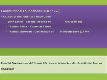 Preview of 1. Constitutional Foundations - Lesson 8 of 8 - Revolutionary Influences