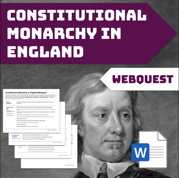 Preview of Constitutional Monarchy in England Webquest