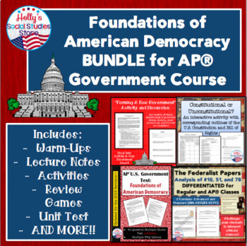 Preview of Foundations of American Democracy BUNDLE for AP® U.S. Government