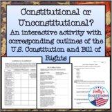 Constitution and Bill of Rights Outlines and Scavenger Hun