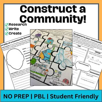 Preview of 3rd Grade Community Project | Social Studies and/or Benchmark Unit 7 | NO PREP