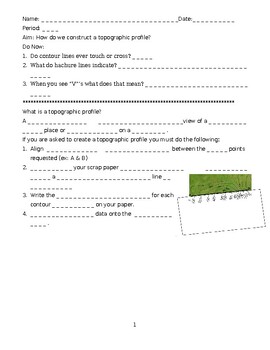 Preview of Construct a Topographic Profile Power Point Presentation w/KEY