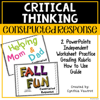 Preview of Math Constructed Response | Fall Word Problems