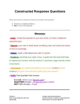 Preview of Constructed Response Formula