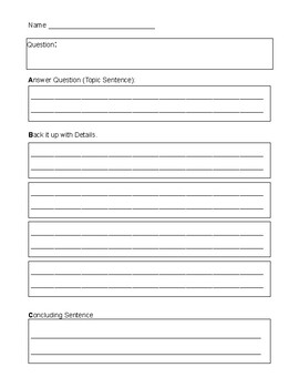 Constructed Response/Paragraph Templates by Patty's Pages | TPT