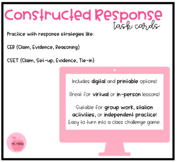 Preview of Constructed Response Task Cards (CER/CSET)