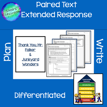 Preview of Constructed Response With Text Evidence - Patricia Polacco Paired Text Practice
