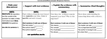 Preview of Constructed Responses (Including Text Evidence)
