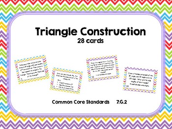 Preview of Constructing SAS, AAA, and SSS Triangles Task Cards