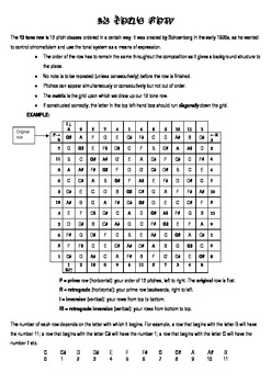 Preview of Constructing a 12 tone row and matrix: Music Composition for Seniors