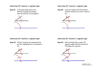 Construction #3: Congruent Angles - Instructional Diagram by Harry Sanderoff