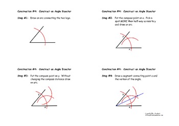 Preview of Construction #4:  Angle Bisector - Instructional Diagram