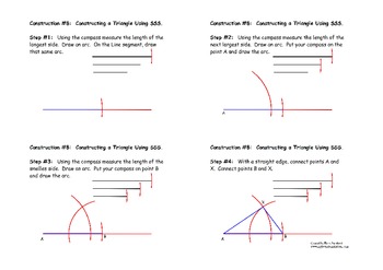 Preview of Construction #8 - Construct a Triangle Using SSS - Instructional Diagram