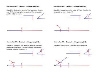 Preview of Construction #9 - Construct a Triangle Using SAS - Instructional Diagram