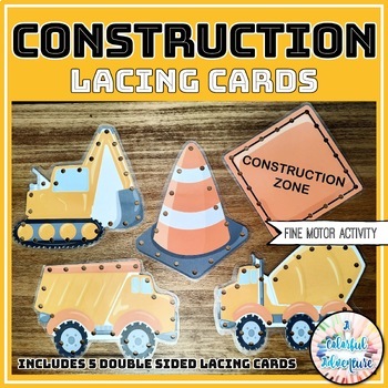 Preview of Construction Activity - Lacing Cards Fine Motor Centers {Pre-K, K, OT}