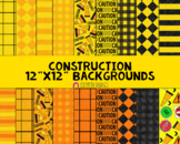 Construction Backgrounds - Digital 12"x12" Construction Si
