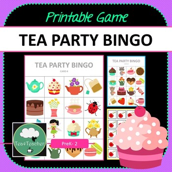  Tea Party Bingo Cards, Let's Par-Tea Game for 24 Players,  Garden Tea Party Games for Family Friends School Classroom Activities,  Holiday Party Favors Supplies Decorations(05) : Toys & Games