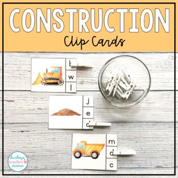 Preview of Construction Center Clip Cards for Preschool and Kindergarten