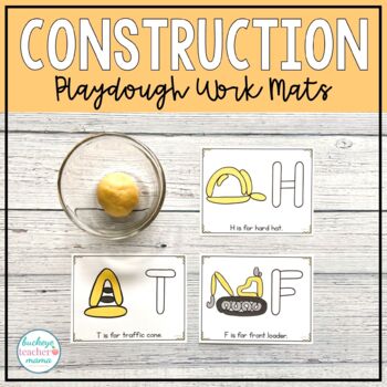 Construction Center Play Dough Mats, Activity for Preschool