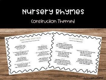 Preview of Construction Chaos Nursery Rhymes Collection