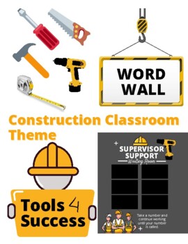 Preview of Construction Theme Classroom Posters | Ready to Print