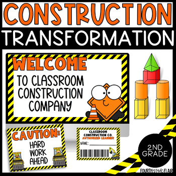 Preview of Construction Classroom Transformation Review | Second Grade Math and ELA