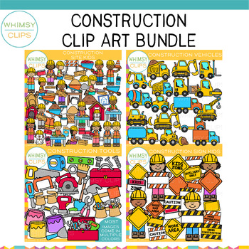 Preview of Builder Kids Construction Theme Clip Art Bundle