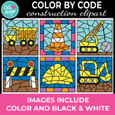 Construction Color by Code Clipart | Color by Code Template