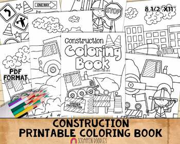 Construction Coloring Book - Kids Coloring Pages - Printable PDF