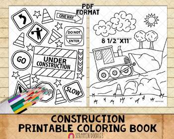 Construction Coloring Book For Kids: Kids Ages 2-4 and 4-8, Boys or Girls,  with over 200 High Quality Pages (Paperback)
