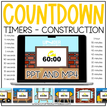 Preview of Simple Visual Timer Construction Countdown Classroom Management Tool | MP4 | PPT