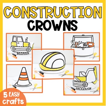 Preview of Construction Craft Preschool | Community Helper Activities Kindergarten Crowns